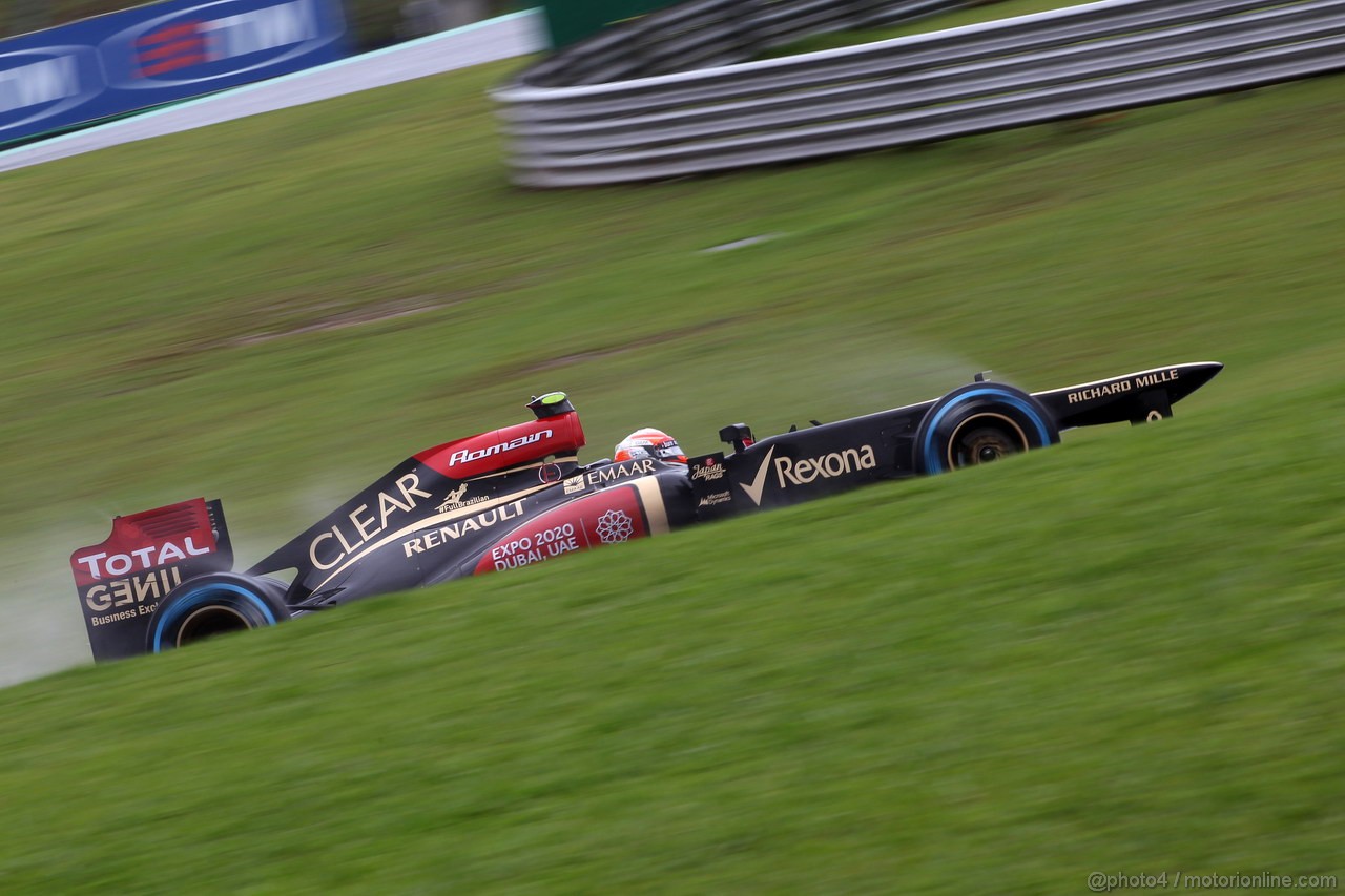 GP BRASILE, 22.11.2013- Prove Libere 2, Romain Grosjean (FRA) Lotus F1 Team E21 
