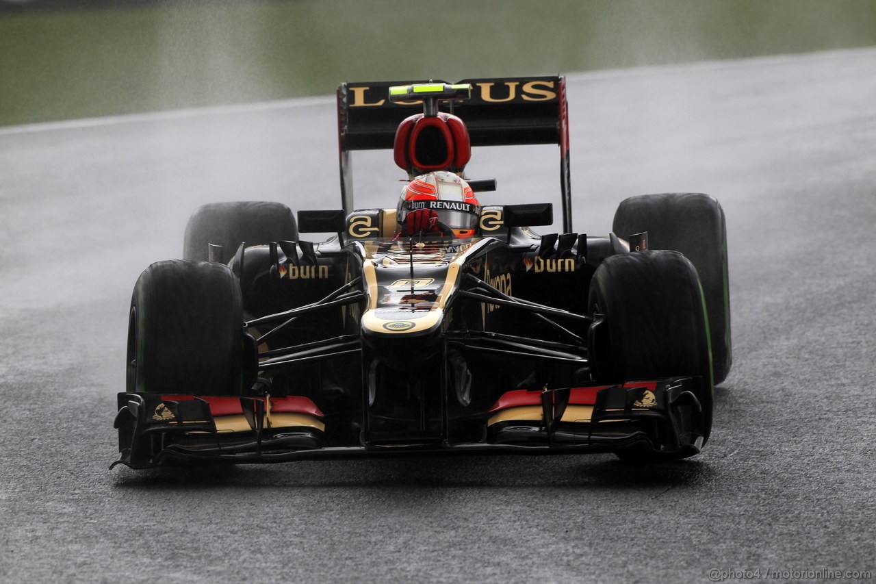 GP BRASILE, 22.11.2013- Prove Libere 2, Romain Grosjean (FRA) Lotus F1 Team E21 