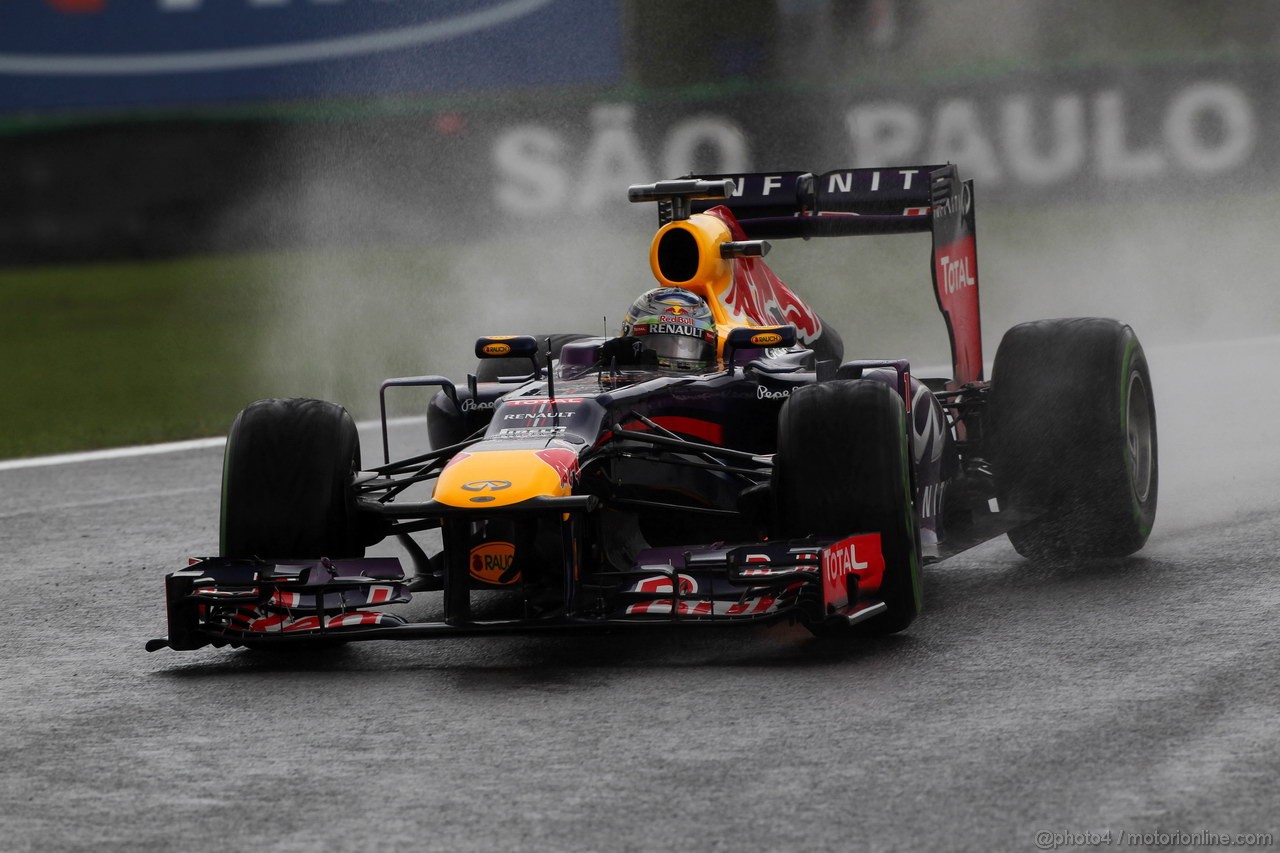 GP BRASILE, 22.11.2013- Prove Libere 2, Sebastian Vettel (GER) Red Bull Racing RB9 