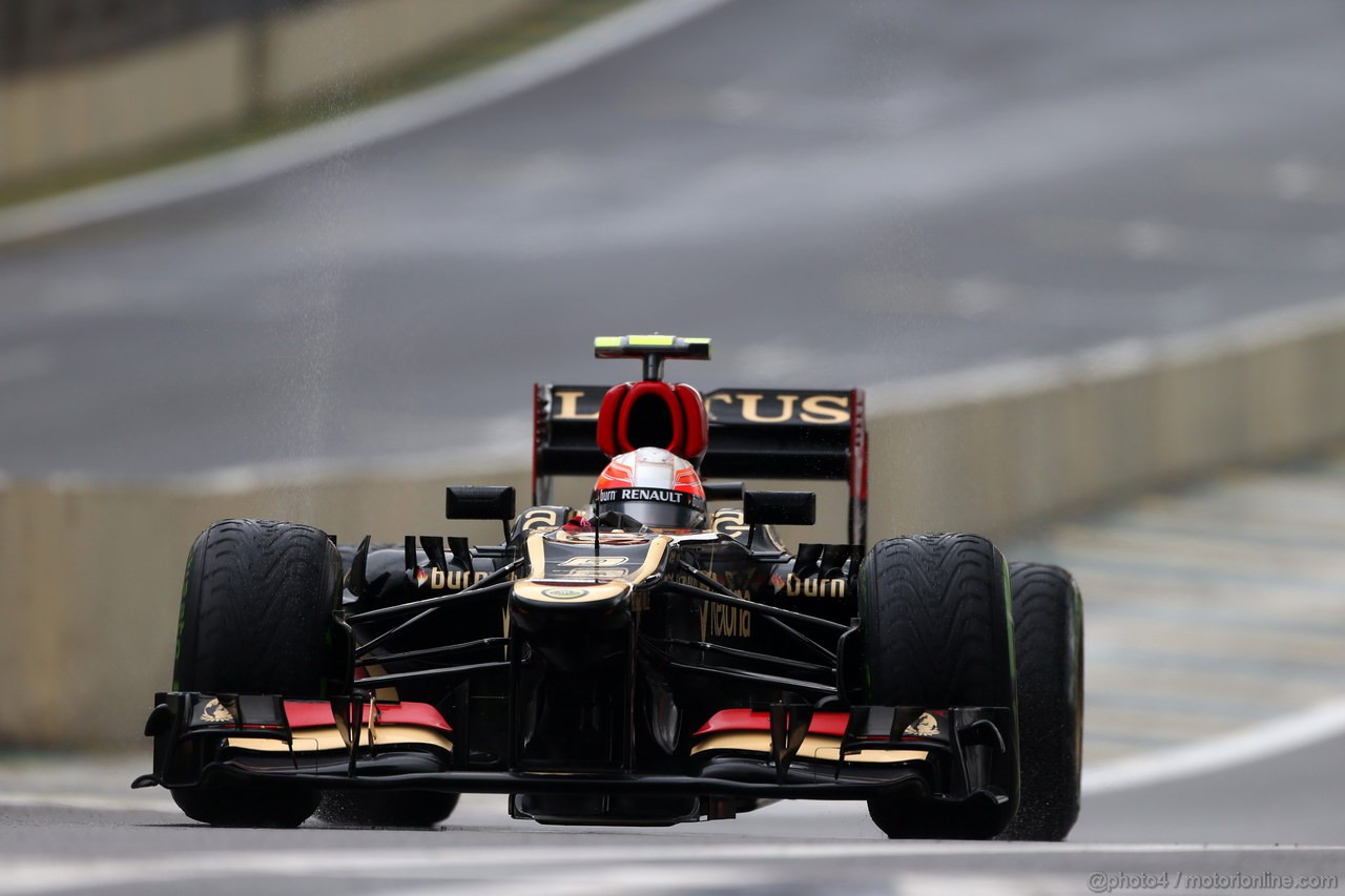 GP BRASILE, 22.11.2013- Prove Libere 2, Romain Grosjean (FRA) Lotus F1 Team E21