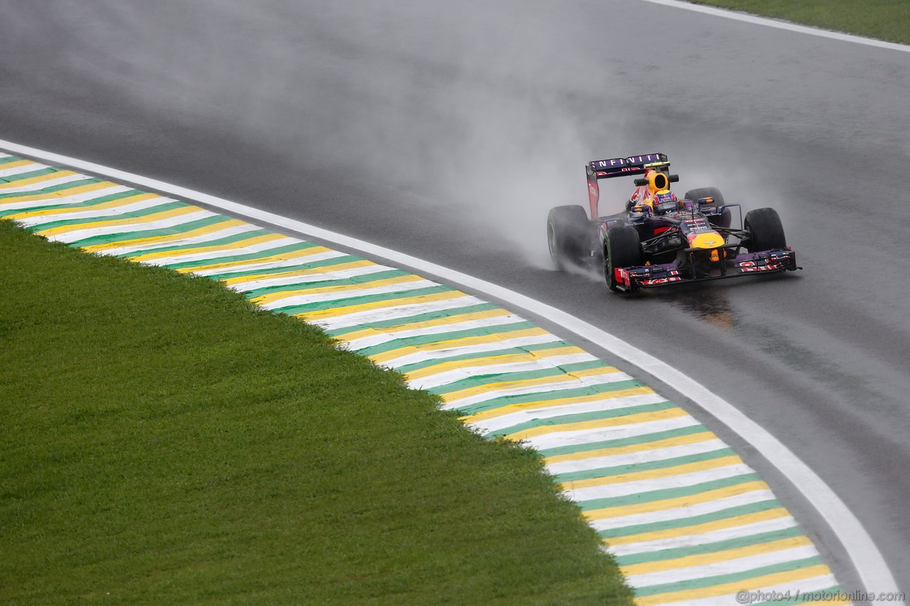 GP BRASILE, 22.11.2013- Prove Libere 2, Mark Webber (AUS) Red Bull Racing RB9 
