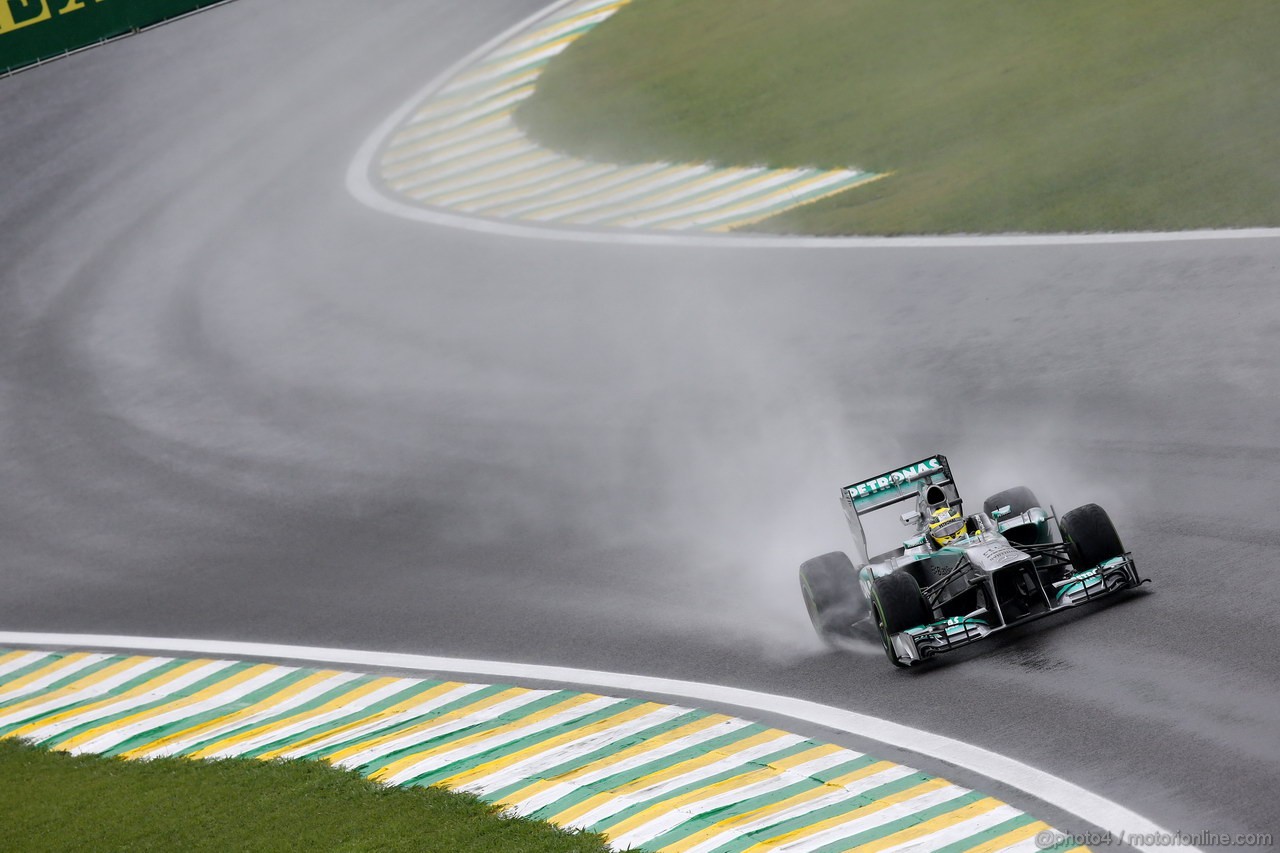 GP BRASILE, 22.11.2013- Prove Libere 2, Nico Rosberg (GER) Mercedes AMG F1 W04 