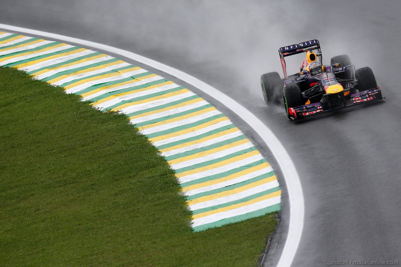 GP BRASILE, 22.11.2013- Prove Libere 2, Sebastian Vettel (GER) Red Bull Racing RB9 