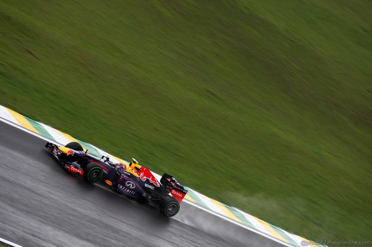 GP BRASILE, 22.11.2013- Prove Libere 2, Mark Webber (AUS) Red Bull Racing RB9 