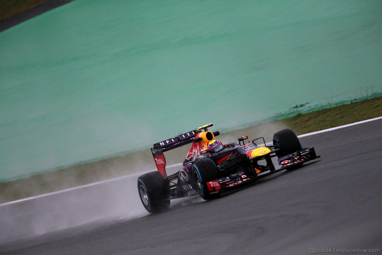 GP BRASILE, 22.11.2013- Prove Libere 2, Mark Webber (AUS) Red Bull Racing RB9 