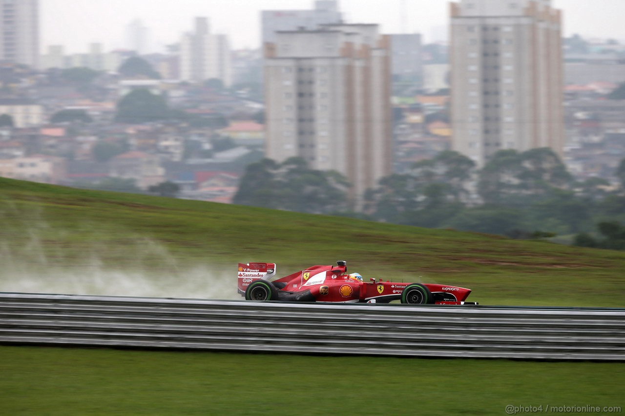 GP BRASILE, 22.11.2013- Prove Libere 2, Fernando Alonso (ESP) Ferrari F138 