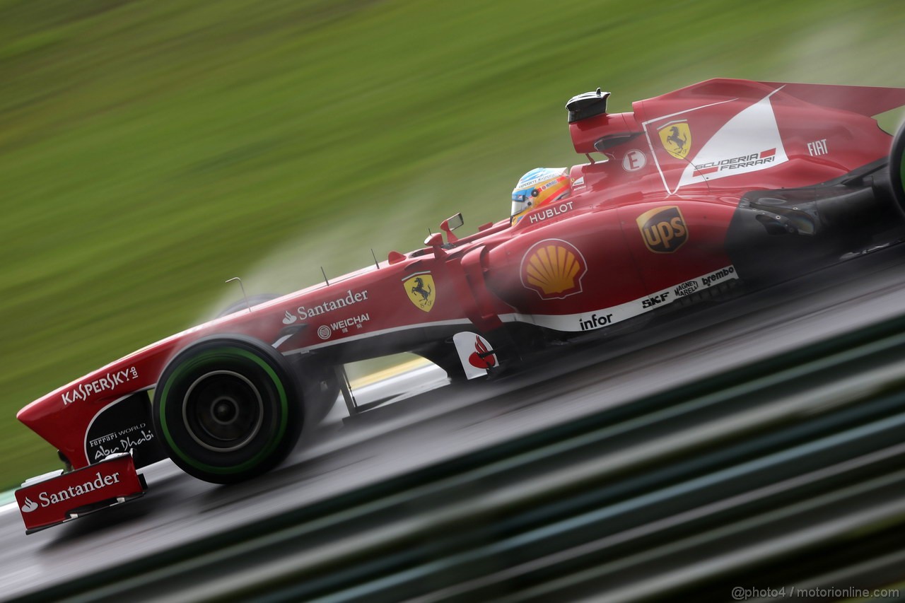 GP BRASILE, 22.11.2013- Prove Libere 2, Fernando Alonso (ESP) Ferrari F138 