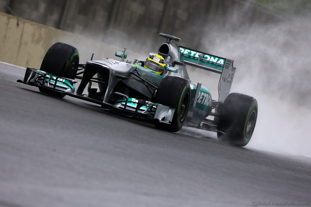 GP BRASILE, 22.11.2013- Prove Libere 2, Nico Rosberg (GER) Mercedes AMG F1 W04 