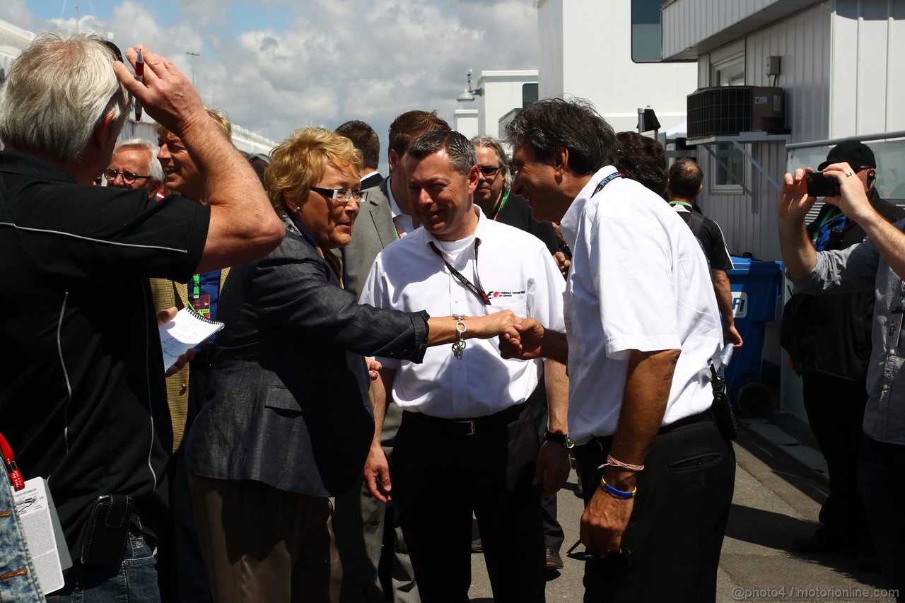 GP CANADA, 09.06.2013-  Pauline Marois (CAN) Qubec first minister  with  Pasquale Lattuneddu (ITA), FOM