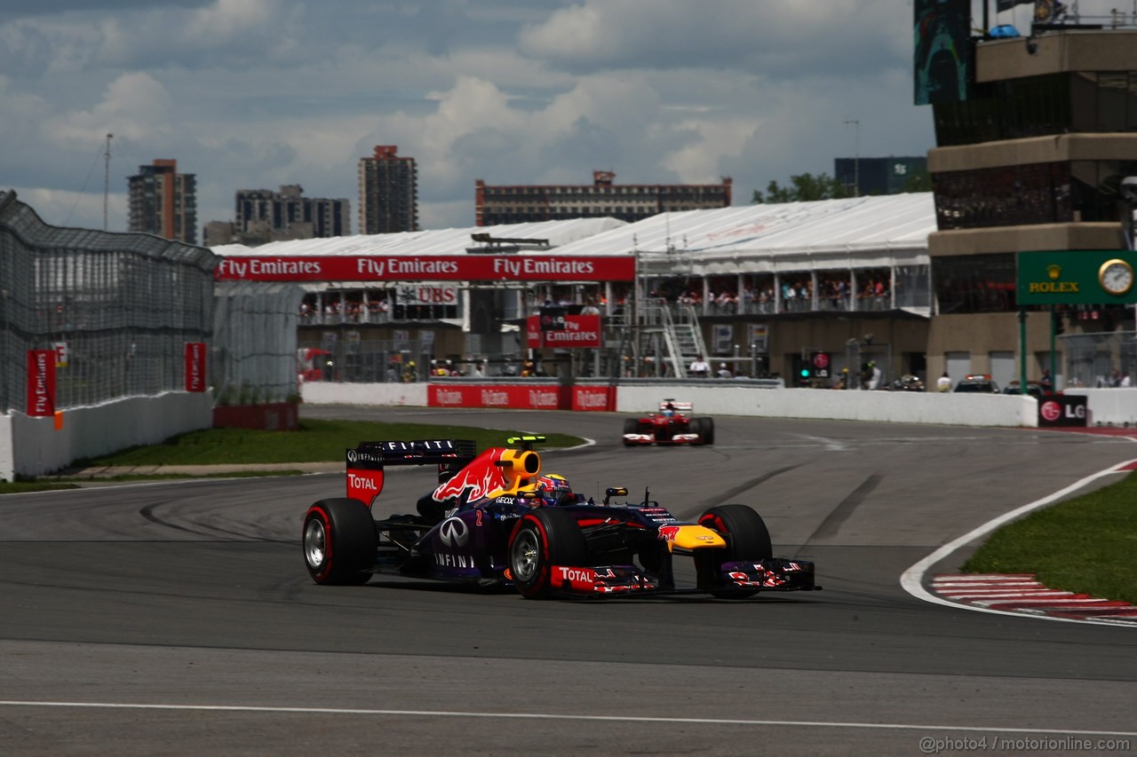 GP CANADA, 09.06.2013- Gara, Mark Webber (AUS) Red Bull Racing RB9