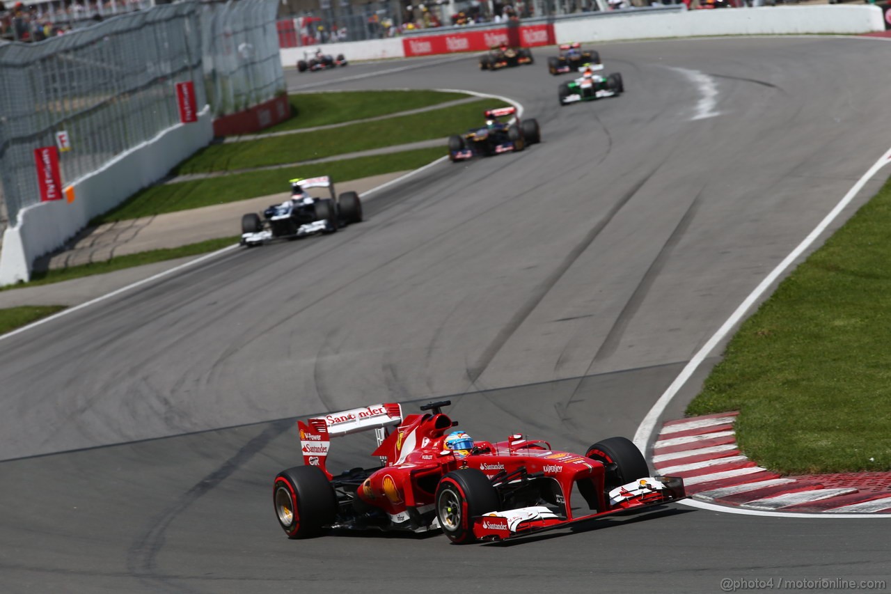 GP CANADA, 09.06.2013- Gara, Fernando Alonso (ESP) Ferrari F138