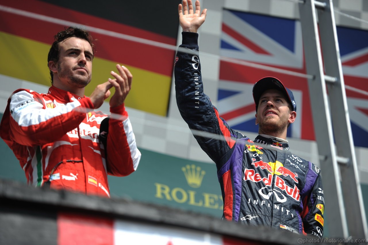 GP CANADA, 09.06.2013-  Podium: winner Sebastian Vettel (GER) Red Bull Racing RB9, 2nd Fernando Alonso (ESP) Ferrari F138