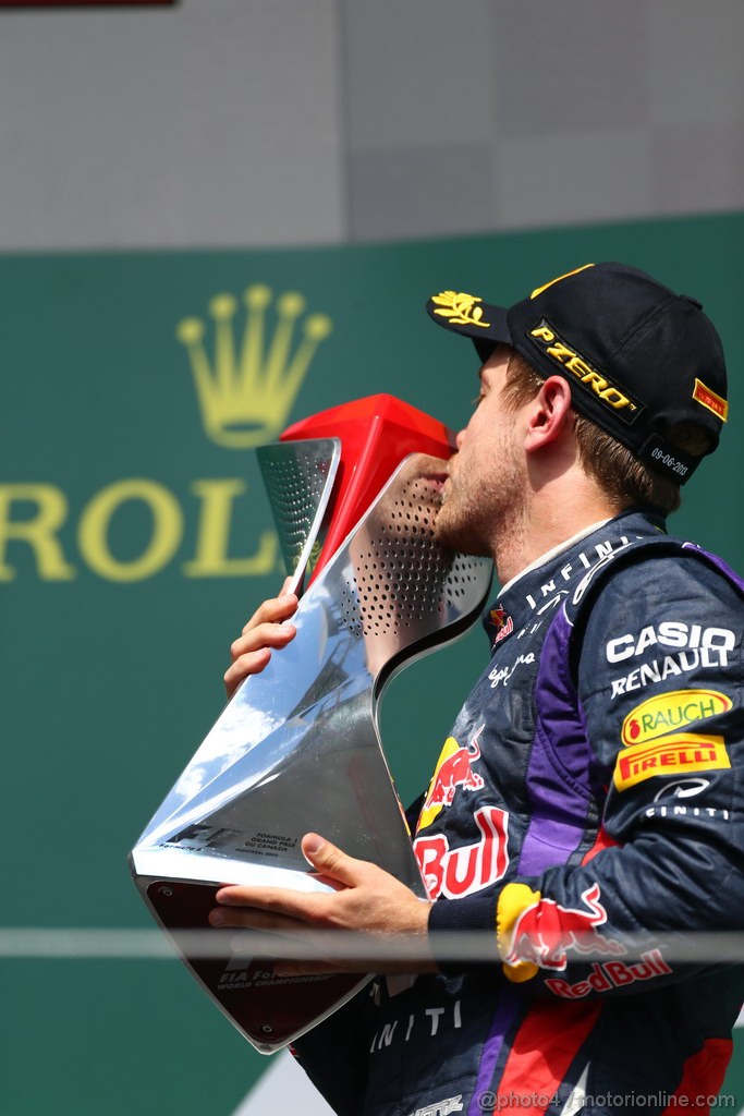 GP CANADA, 09.06.2013-  Podium: winner Sebastian Vettel (GER) Red Bull Racing RB9