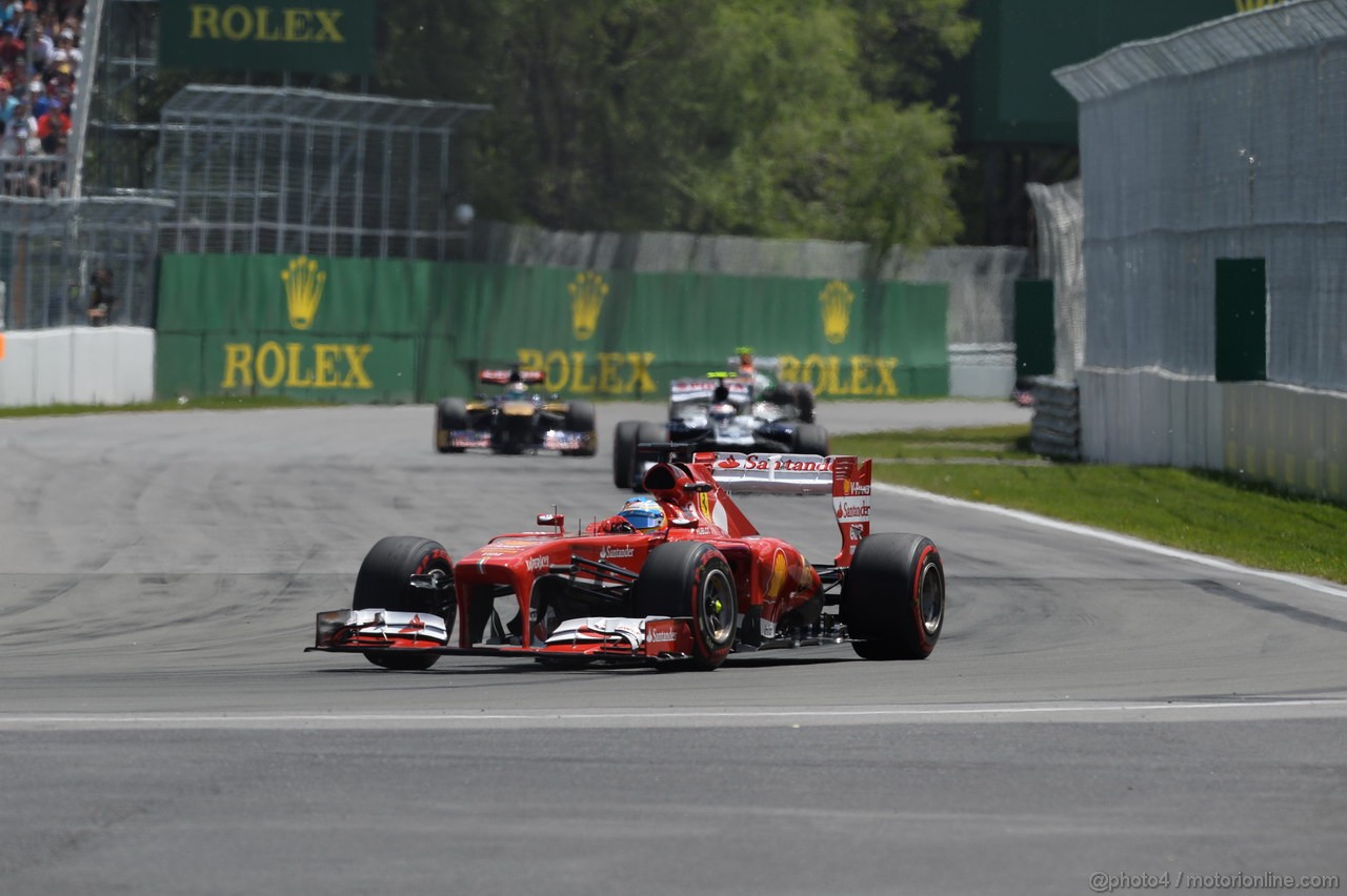 GP CANADA, 09.06.2013- Gara, Fernando Alonso (ESP) Ferrari F138