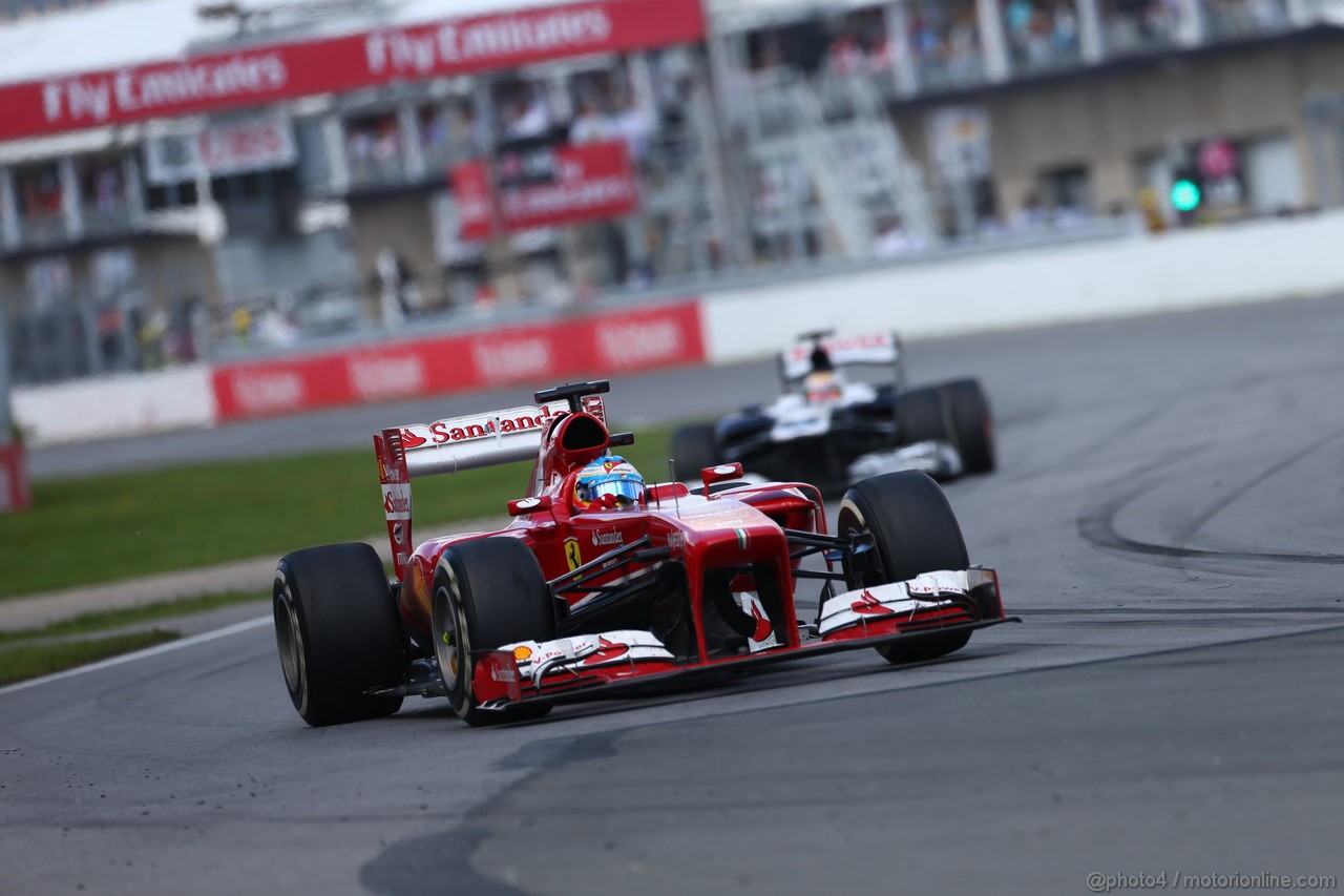 GP CANADA, 09.06.2013- Gara, Fernando Alonso (ESP) Ferrari F138