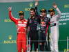 GP CANADA, 09.06.2013-  Podium: winner Sebastian Vettel (GER) Red Bull Racing RB9, 2nd Fernando Alonso (ESP) Ferrari F138, 3rd Lewis Hamilton (GBR) Mercedes AMG F1 W04