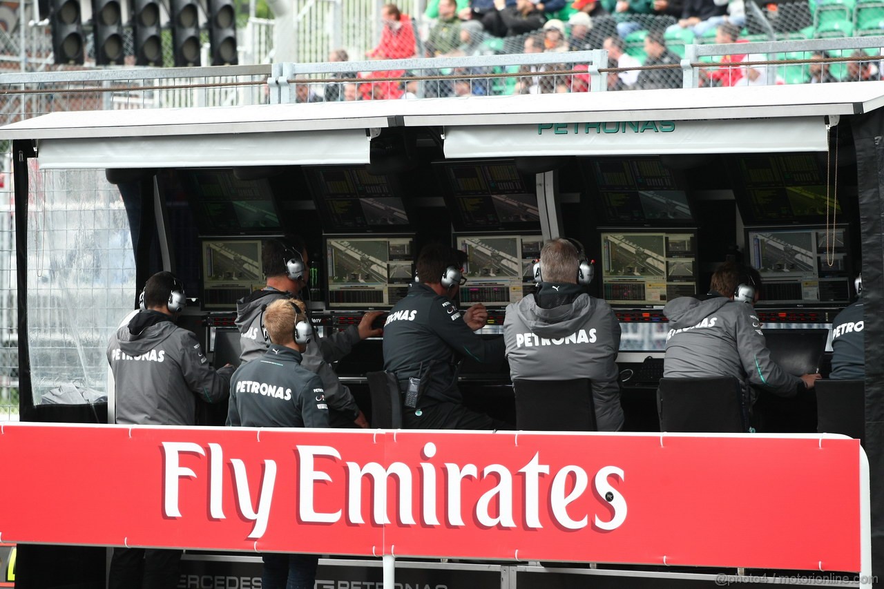 GP CANADA, 08.06.2013- Qualifiche, Petronas Mercedes pitwall