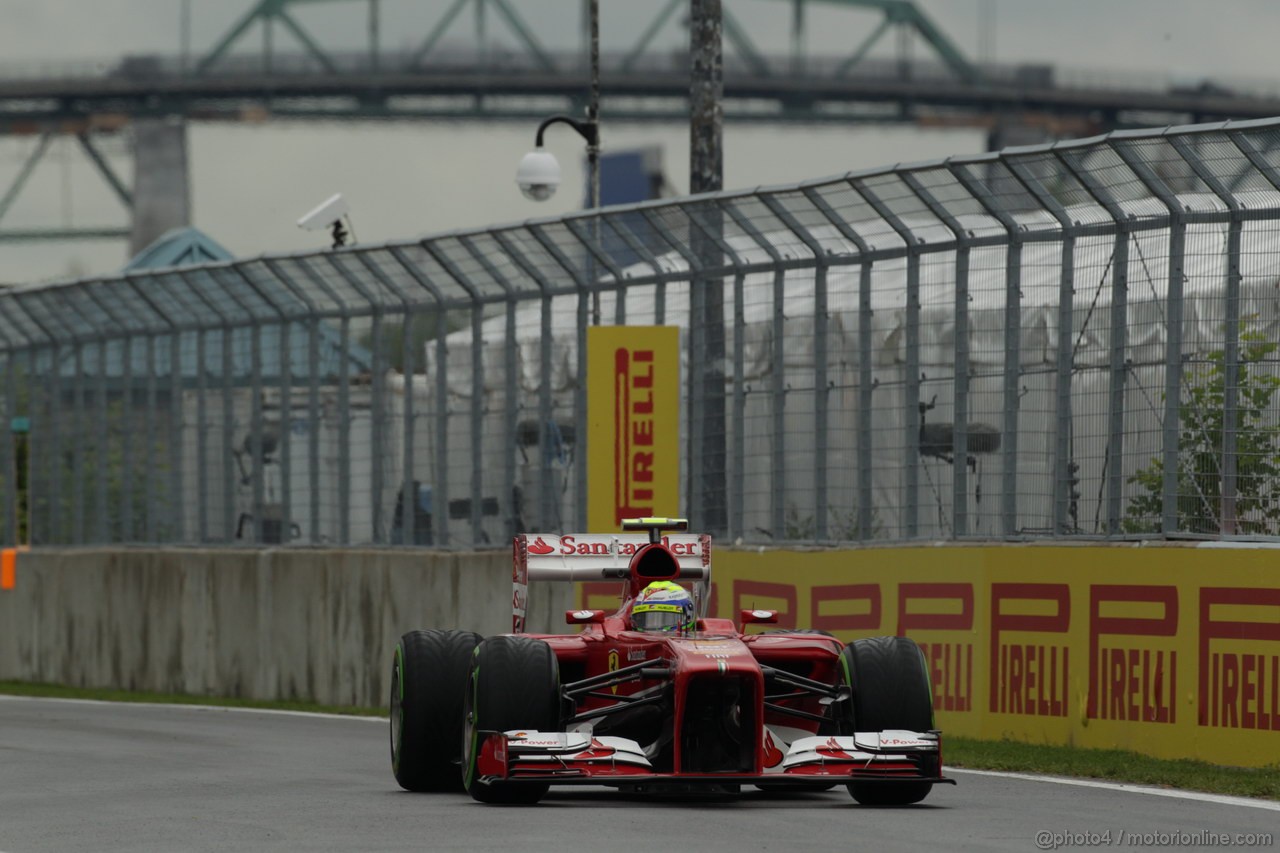 GP CANADA, 07.06.2013- Prove Libere 1, Felipe Massa (BRA) Ferrari F138 