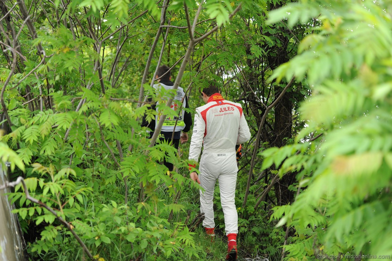 GP CANADA, 07.06.2013- Prove Libere 1, Jules Bianchi (FRA) Marussia F1 Team MR02 has technical problem 