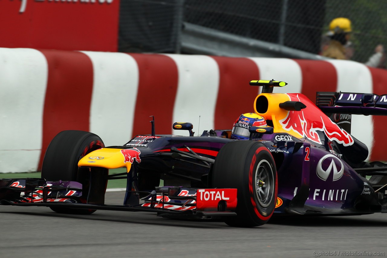 GP CANADA, 07.06.2013- Prove Libere 2, Mark Webber (AUS) Red Bull Racing RB9