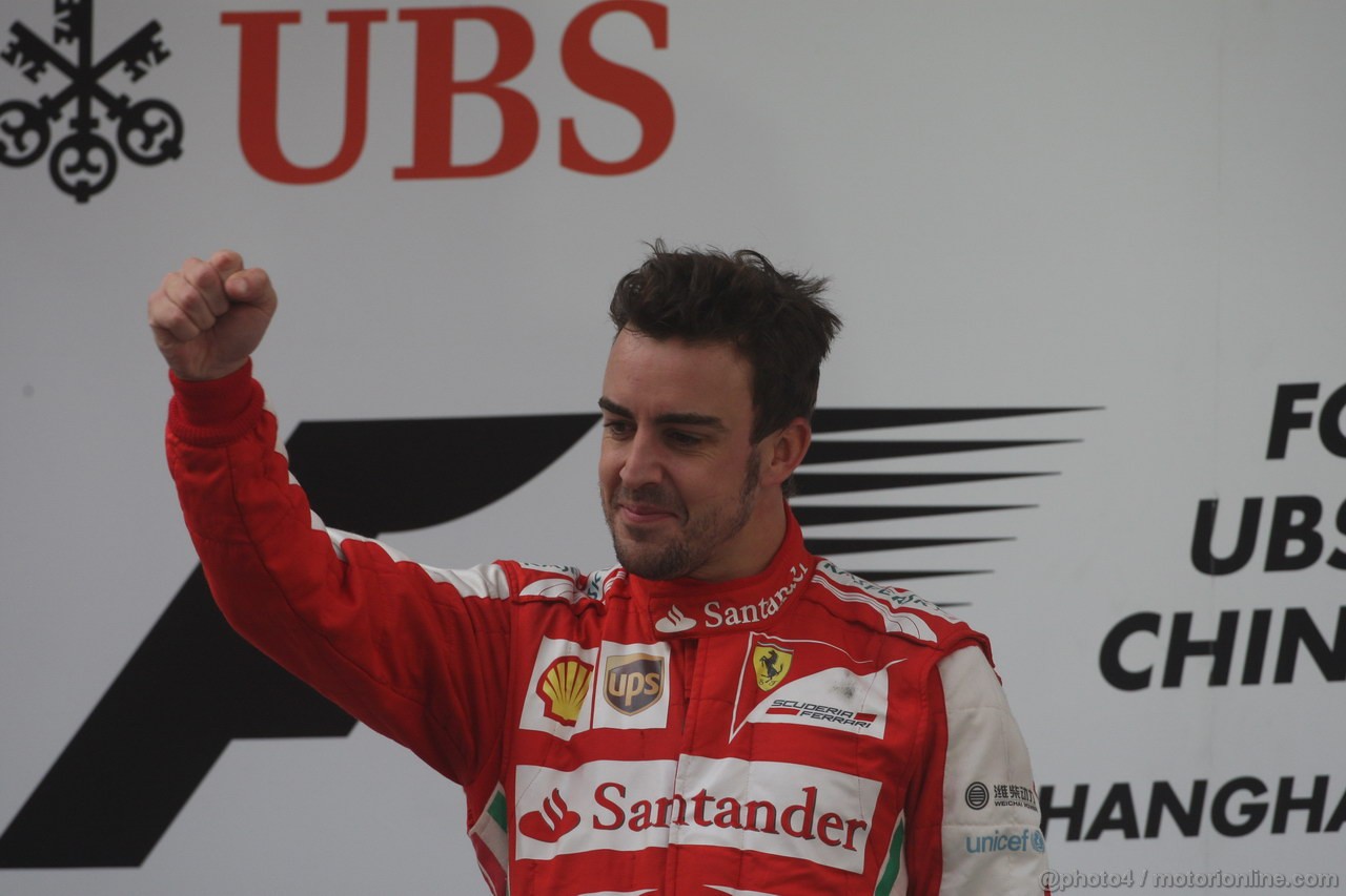 GP CINA, 14.04.2013- Gara, Fernando Alonso (ESP) Ferrari F138 vincitore 