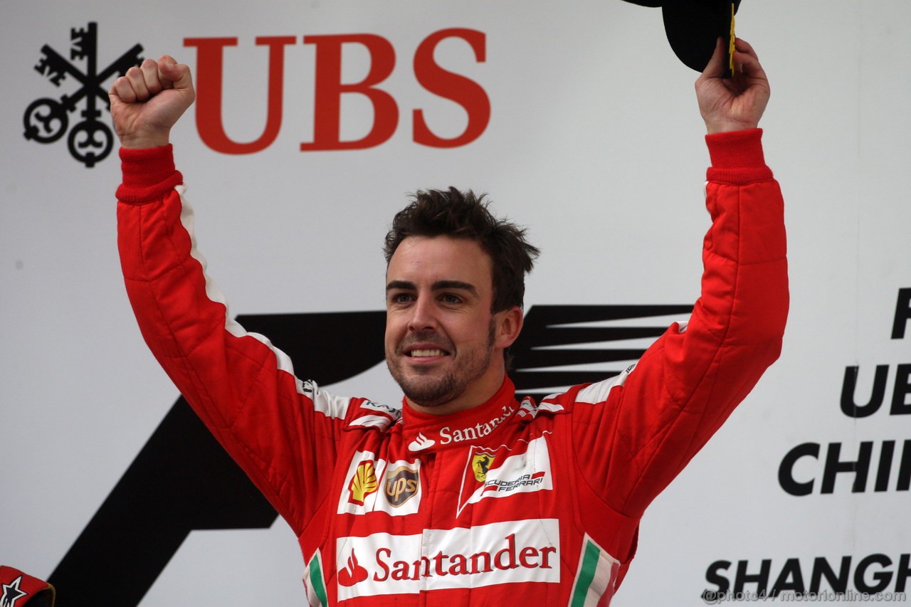 GP CINA, 14.04.2013- Gara, Fernando Alonso (ESP) Ferrari F138 vincitore 