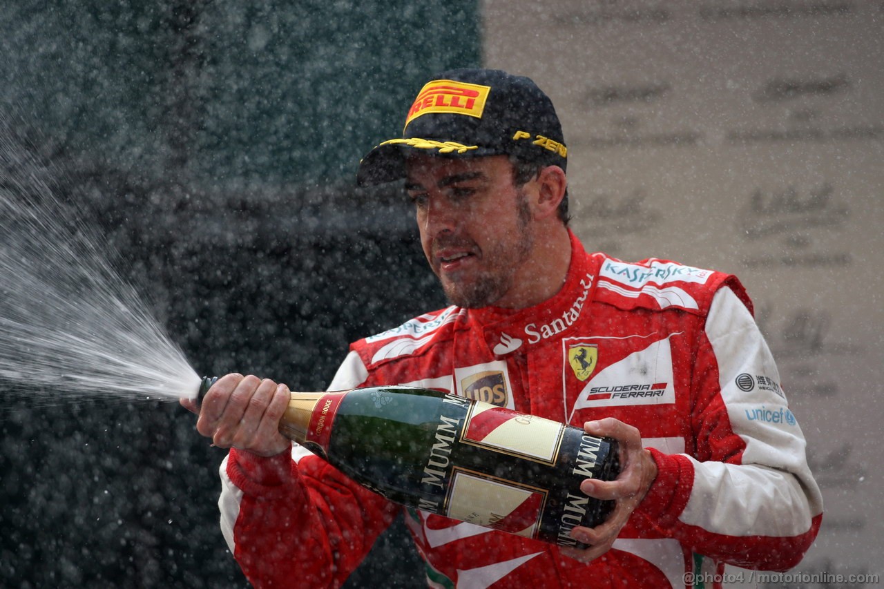 GP CINA, 14.04.2013- Gara, Fernando Alonso (ESP) Ferrari F138 vincitore