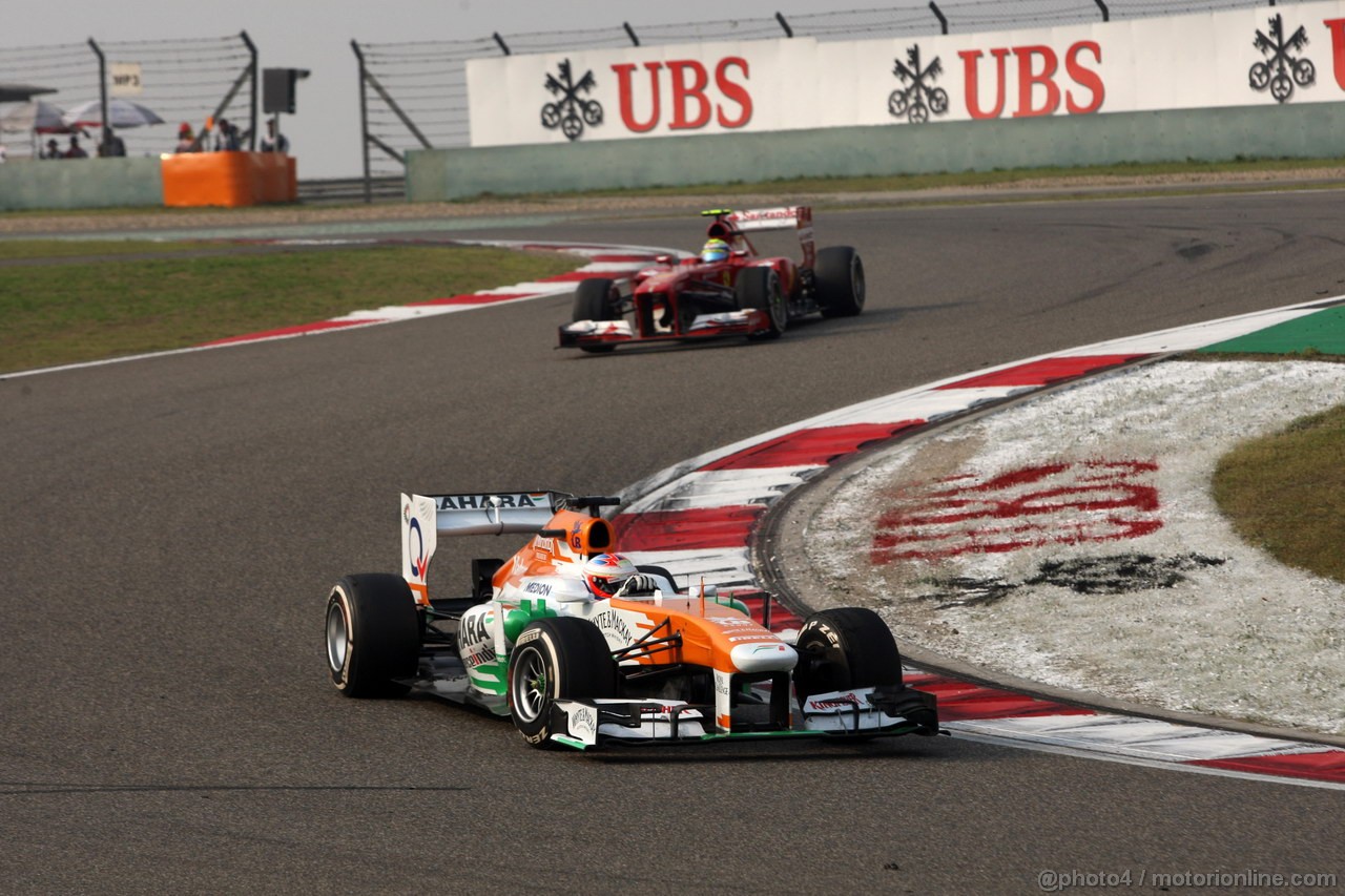 GP CINA, 14.04.2013- Gara, Paul di Resta (GBR) Sahara Force India F1 Team VJM06 Luiz Razia (BRA), Marussia F1 TEAM MR02 Felipe Massa (BRA) Ferrari F138 