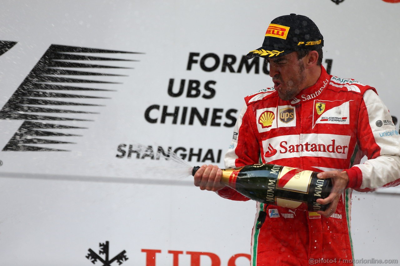 GP CINA, 14.04.2013- Gara, Fernando Alonso (ESP) Ferrari F138 vincitore