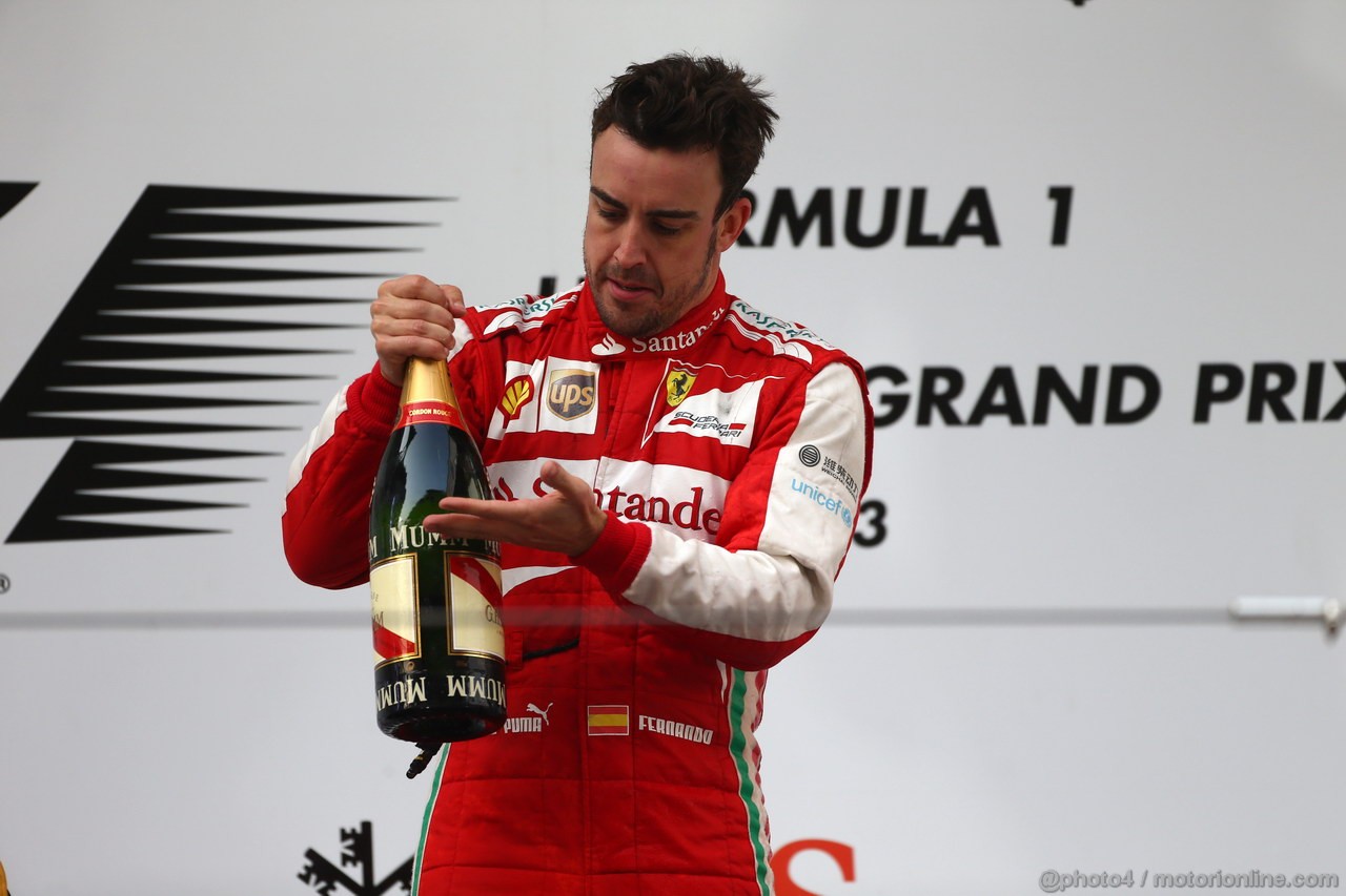 GP CINA, 14.04.2013- Gara, Fernando Alonso (ESP) Ferrari F138 vincitore 