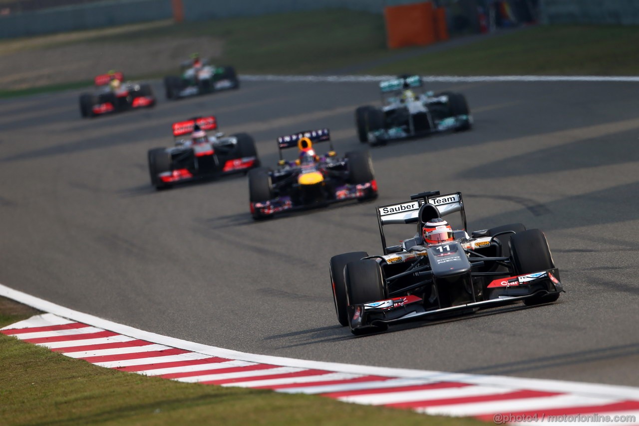 GP CINA, 14.04.2013- Gara, Nico Hulkenberg (GER) Sauber F1 Team C32 