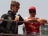 GP CINA, 14.04.2013- Romain Grosjean (FRA) Lotus F1 Team E21 e Fernando Alonso (ESP) Ferrari F138 at drivers parade  