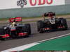 GP CINA, 14.04.2013- Gara, Sergio Perez (MEX) McLaren MP4-28 e Kimi Raikkonen (FIN) Lotus F1 Team E21 