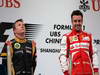 GP CINA, 14.04.2013- Gara, secondo Kimi Raikkonen (FIN) Lotus F1 Team E21 e Fernando Alonso (ESP) Ferrari F138 vincitore 