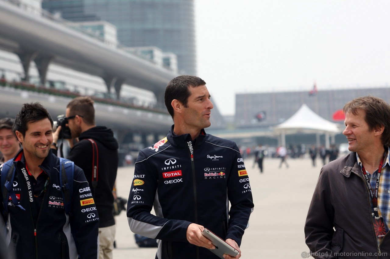 GP CINA, 11.04.2013- Mark Webber (AUS) Red Bull Racing RB9 