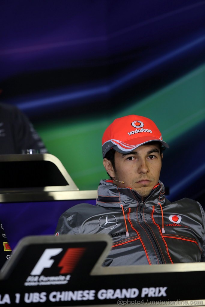 GP CINA, 11.04.2013- Conferenza Stampa, Sergio Perez (MEX) McLaren MP4-28 