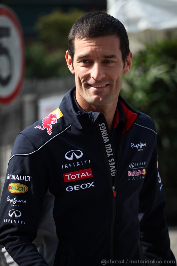 GP CINA, 11.04.2013- Mark Webber (AUS) Red Bull Racing RB9 