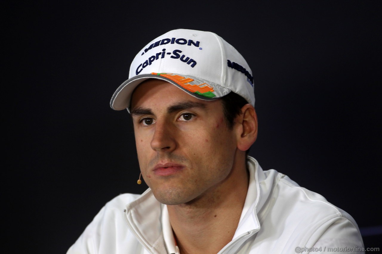 GP CINA, 11.04.2013- Conferenza Stampa, Adrian Sutil (GER), Sahara Force India F1 Team VJM06 