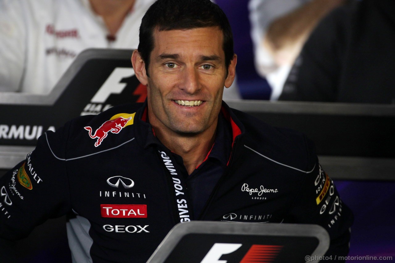 GP CINA, 11.04.2013- Conferenza Stampa, Mark Webber (AUS) Red Bull Racing RB9