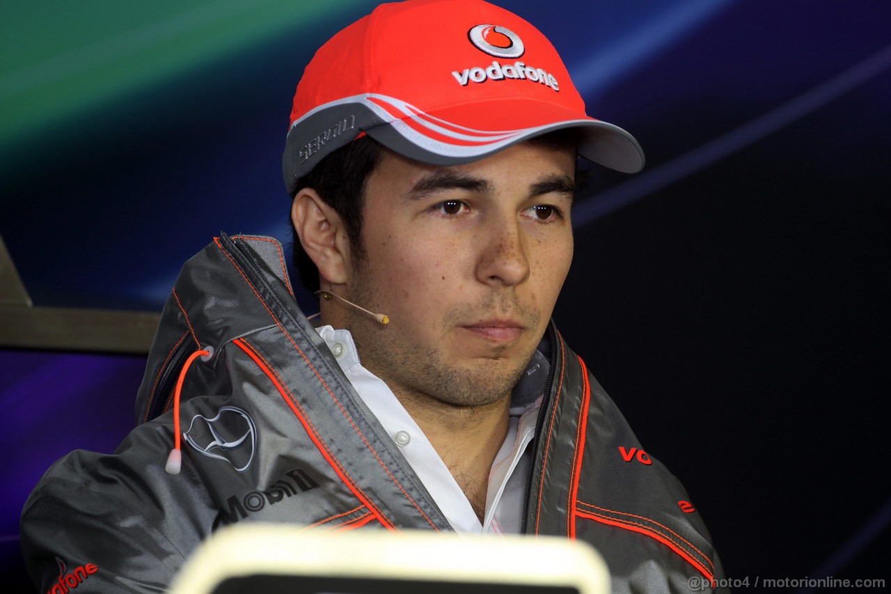 GP CINA, 11.04.2013- Conferenza Stampa, Sergio Perez (MEX) McLaren MP4-28 