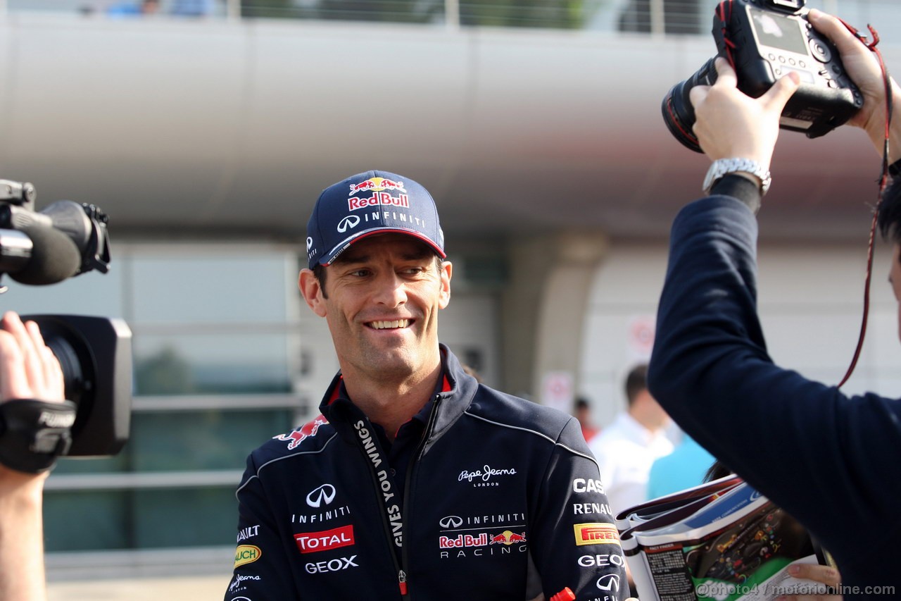 GP CINA, 11.04.2013- Mark Webber (AUS) Red Bull Racing RB9 