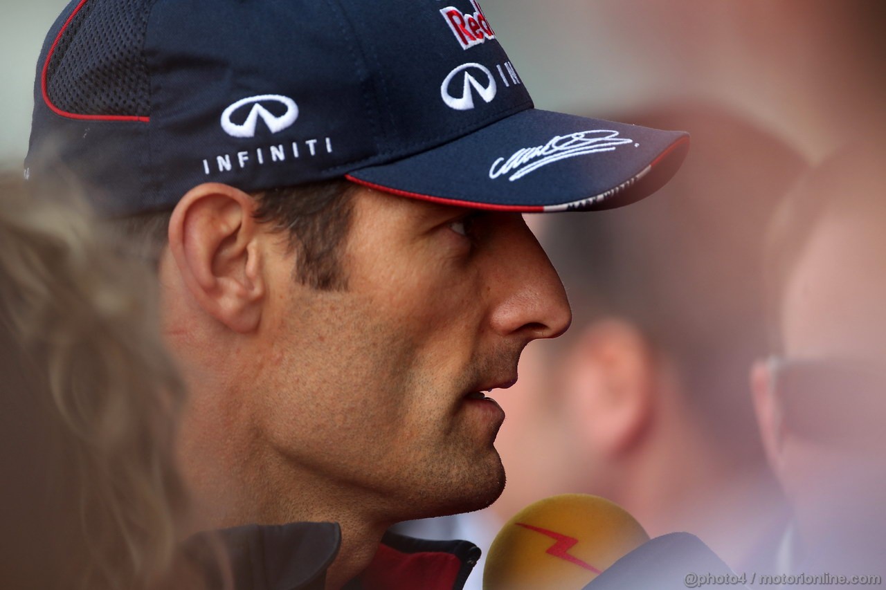 GP CINA, 11.04.2013- Mark Webber (AUS) Red Bull Racing RB9 