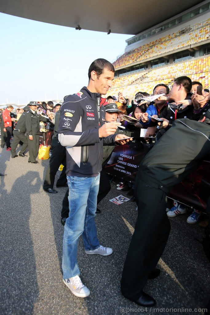 GP CINA, 11.04.2013- Mark Webber (AUS) Red Bull Racing RB9 