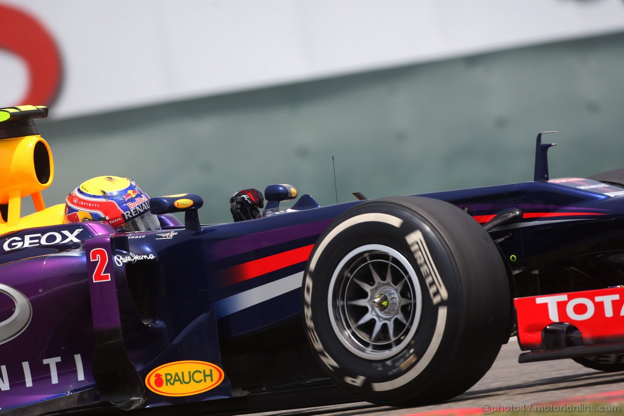 GP CINA, 13.04.2013- Prove Libere 3, Mark Webber (AUS) Red Bull Racing RB9 