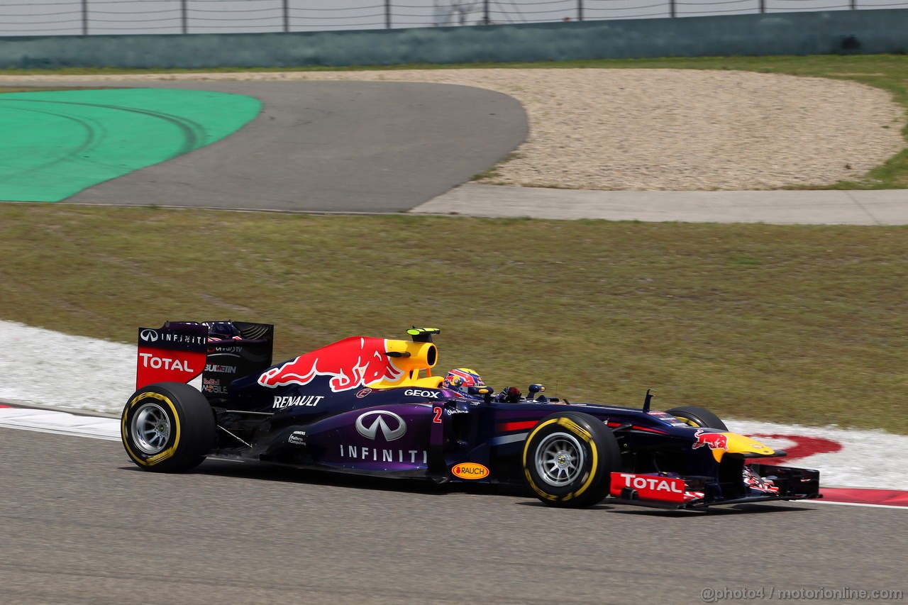 GP CINA, 13.04.2013- Prove Libere 3, Mark Webber (AUS) Red Bull Racing RB9 