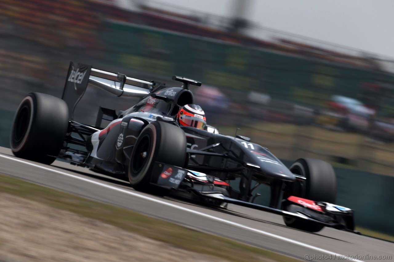 GP CINA, 13.04.2013- Prove Libere 3, Nico Hulkenberg (GER) Sauber F1 Team C32 