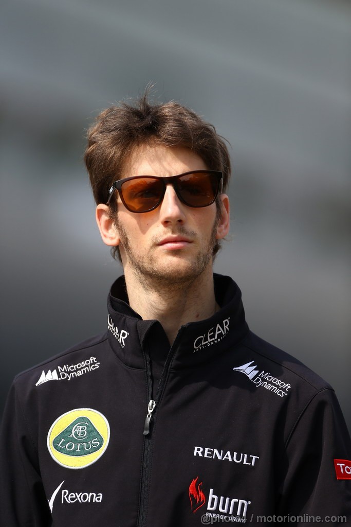 GP CINA, 13.04.2013- Romain Grosjean (FRA) Lotus F1 Team E21 