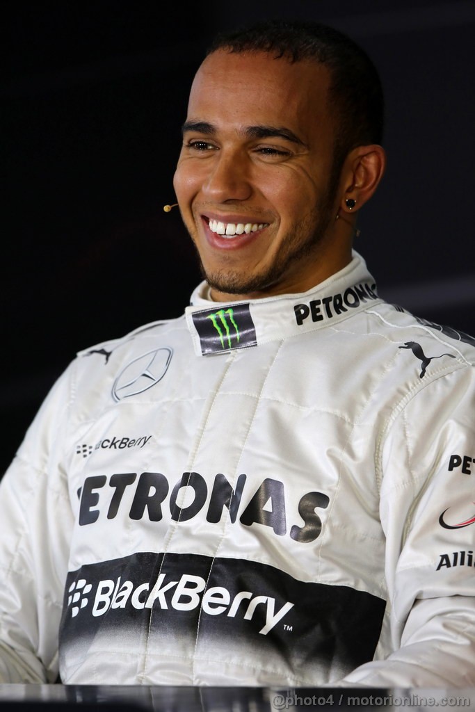 GP CINA, 13.04.2013- Qualifiche, Conferenza Stampa, Lewis Hamilton (GBR) Mercedes AMG F1 W04 