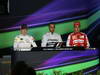 GP CINA, 13.04.2013- Qualifiche, Conferenza Stampa, (L-D) Kimi Raikkonen (FIN) Lotus F1 Team E21, Lewis Hamilton (GBR) Mercedes AMG F1 W04 e Fernando Alonso (ESP) Ferrari F138