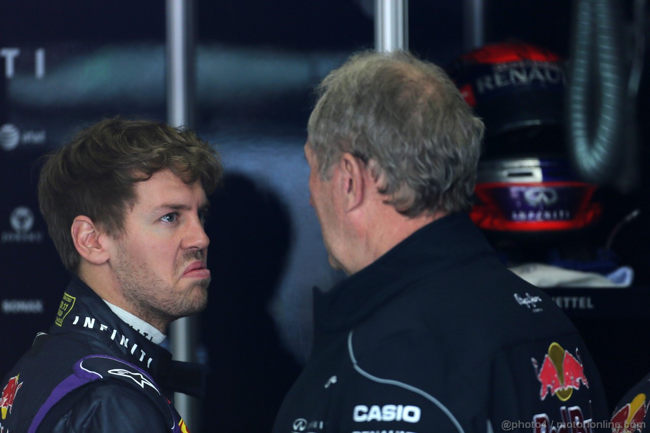GP CINA, 12.04.2013- Prove Libere 1, Sebastian Vettel (GER) Red Bull Racing RB9 e Helmut Marko (AUT), Red Bull Racing, Red Bull Advisor 